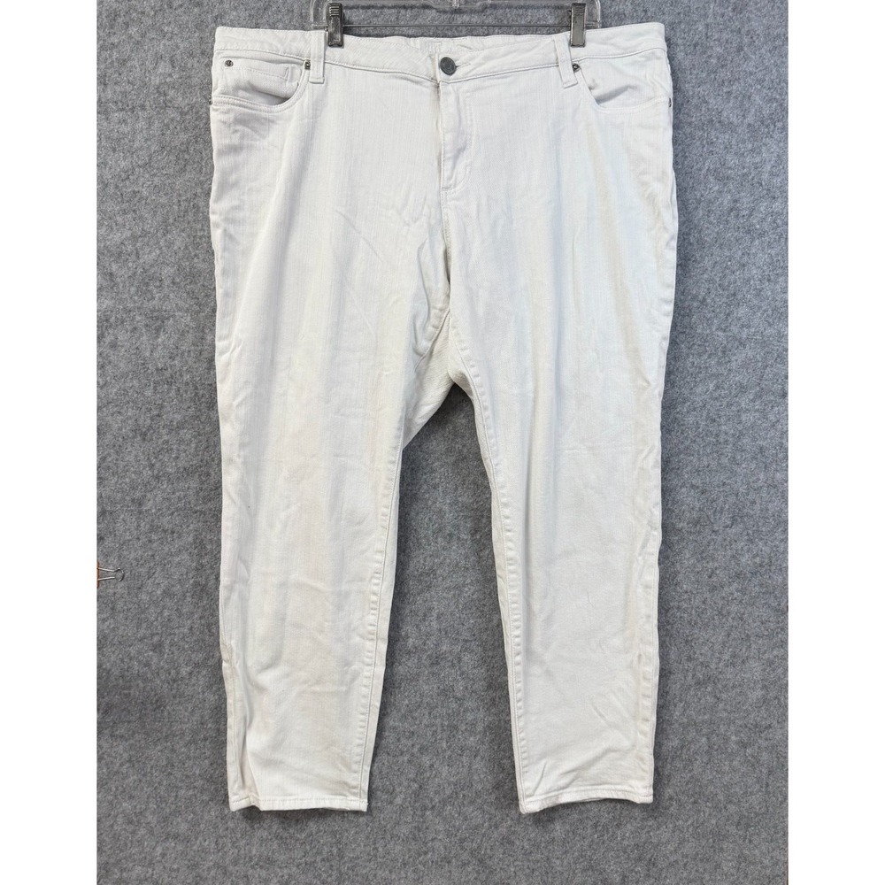 KUT from the Kloth KATY Boyfriend Stretch Jeans White Women's Size 20W